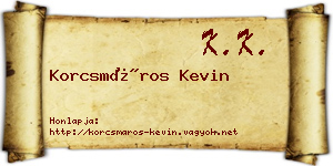 Korcsmáros Kevin névjegykártya